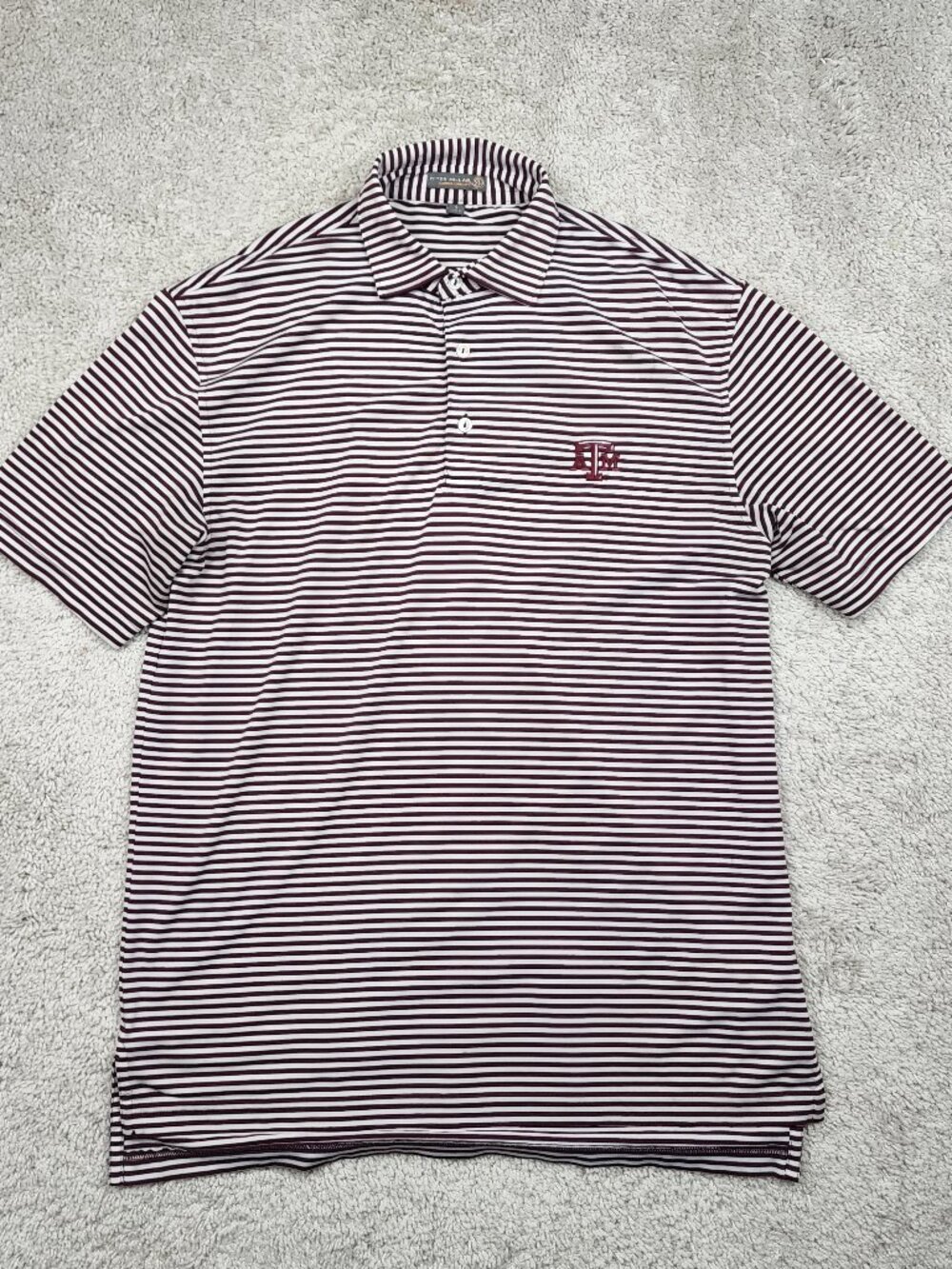 Peter Millar Texas A&M Polo Shirt Mens Small Summer Comfort White Golf Aggies S
